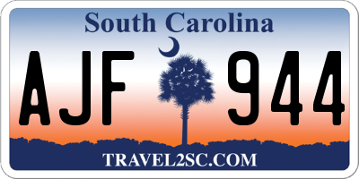 SC license plate AJF944