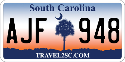 SC license plate AJF948