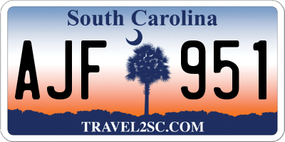 SC license plate AJF951