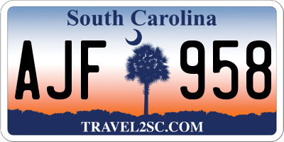 SC license plate AJF958