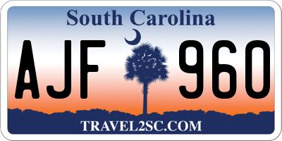 SC license plate AJF960