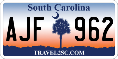 SC license plate AJF962