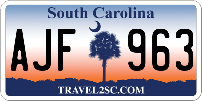 SC license plate AJF963