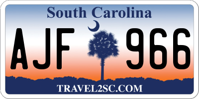SC license plate AJF966