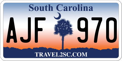 SC license plate AJF970