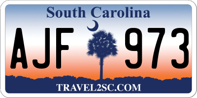 SC license plate AJF973