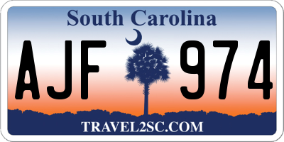 SC license plate AJF974