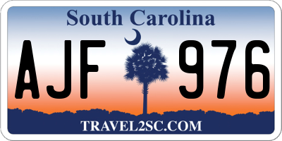 SC license plate AJF976