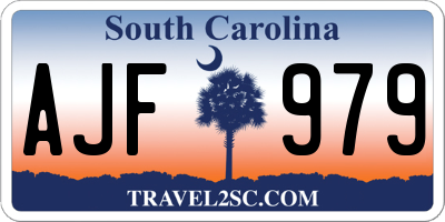 SC license plate AJF979