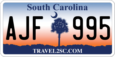 SC license plate AJF995