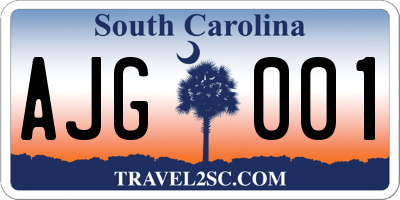 SC license plate AJG001