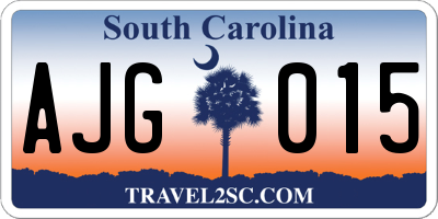 SC license plate AJG015