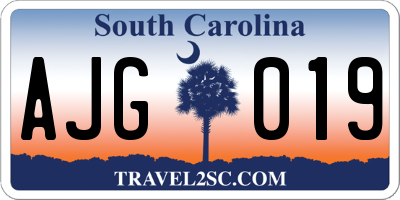 SC license plate AJG019