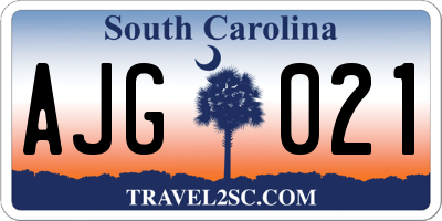 SC license plate AJG021