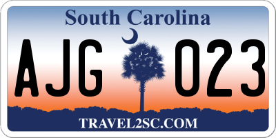SC license plate AJG023