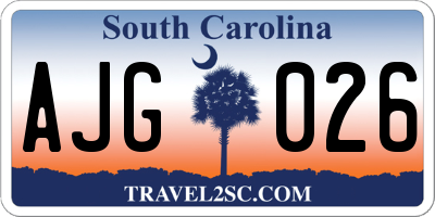 SC license plate AJG026