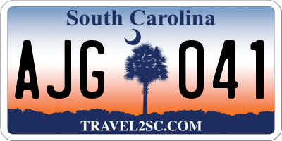 SC license plate AJG041