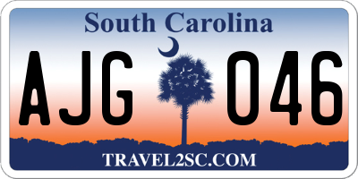 SC license plate AJG046