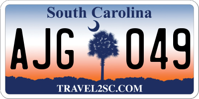 SC license plate AJG049