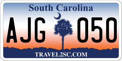 SC license plate AJG050