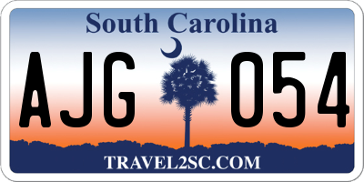 SC license plate AJG054