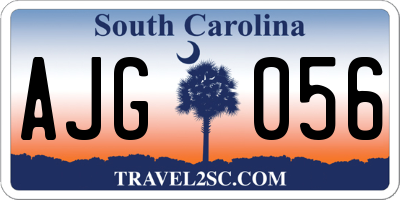 SC license plate AJG056