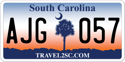 SC license plate AJG057