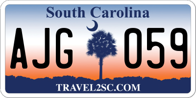 SC license plate AJG059
