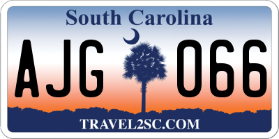 SC license plate AJG066