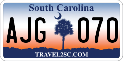 SC license plate AJG070