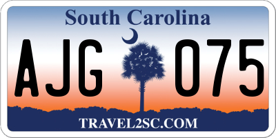 SC license plate AJG075