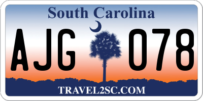 SC license plate AJG078