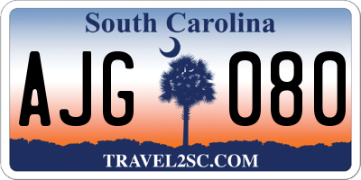 SC license plate AJG080
