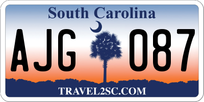 SC license plate AJG087