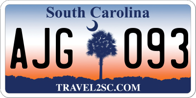 SC license plate AJG093