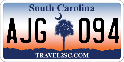 SC license plate AJG094