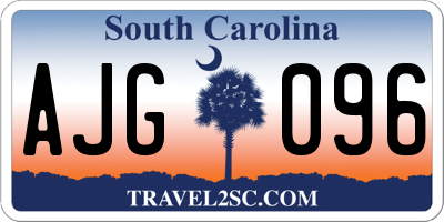 SC license plate AJG096