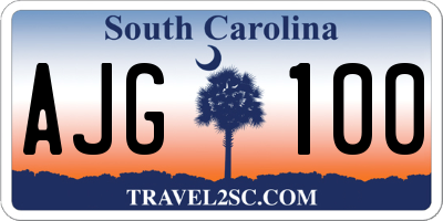 SC license plate AJG100