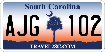 SC license plate AJG102