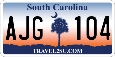 SC license plate AJG104