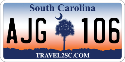 SC license plate AJG106