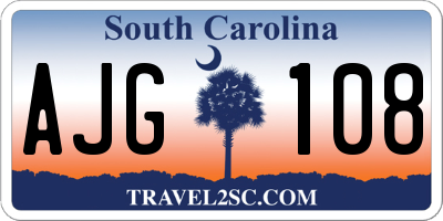 SC license plate AJG108