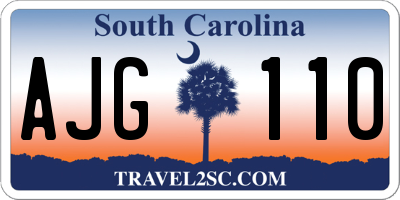 SC license plate AJG110
