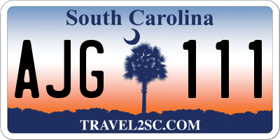 SC license plate AJG111