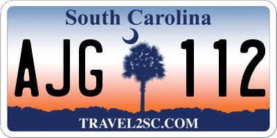 SC license plate AJG112