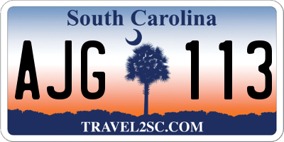 SC license plate AJG113