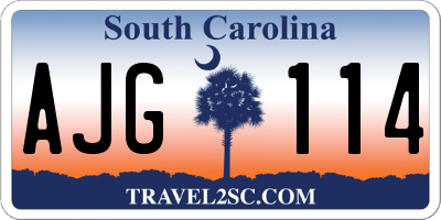 SC license plate AJG114