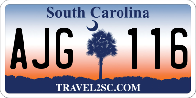 SC license plate AJG116