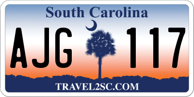 SC license plate AJG117