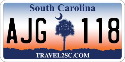 SC license plate AJG118